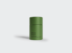 Front view of Reusable Shaker showcasing its green stainless steel design with a light gray background
