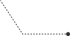 Dashed diagonal connector line ending at a small circular node